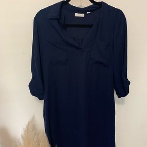 Navy Shirt Dress - Button Down - Business Casual